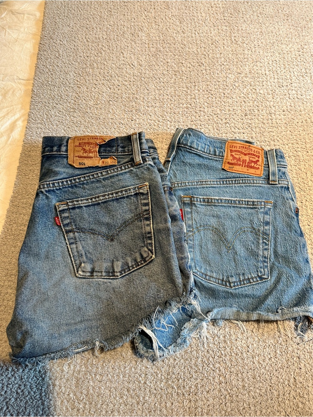 Levi's vintage 501 high wasted Cutoff Shorts 2 PAIR BUNDLE